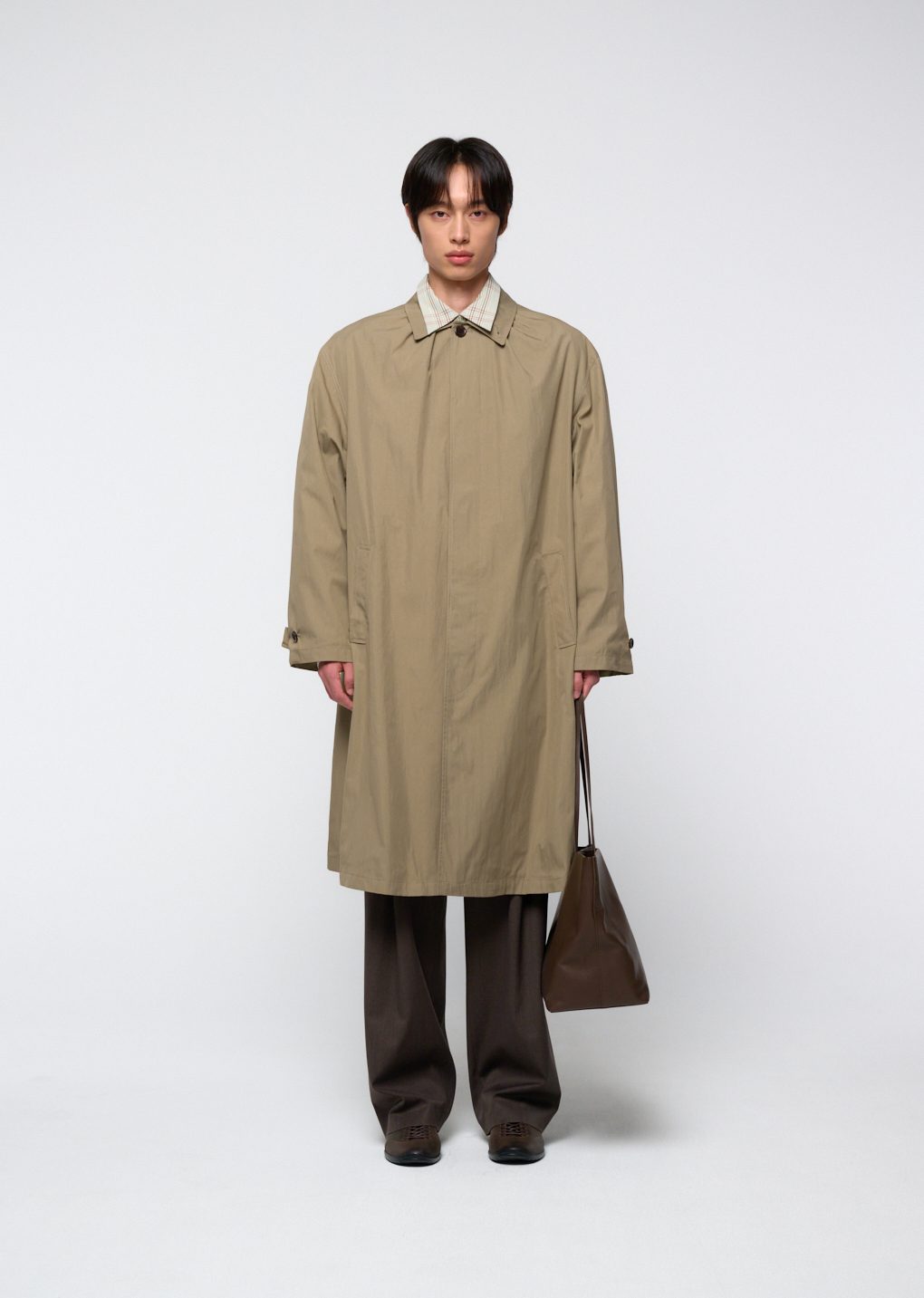 Amomento - Cotton nylon shirring coat (Khaki) product image 5 | TRAB K-Fashion Australia