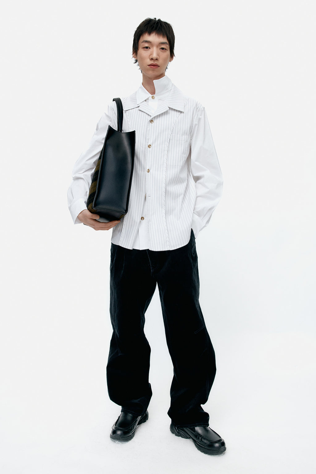 Andersson Bell - Open Collar Layered Shirts (White) product image 4 | TRAB K-Fashion Australia