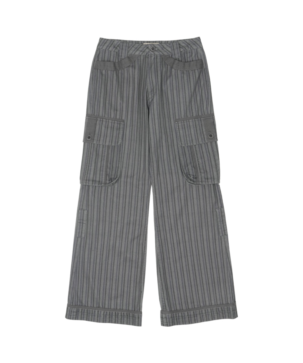 Coyseio - Stripe Big Pocket Cargo Pants (Charcoal) product image 11 | TRAB K-Fashion Australia