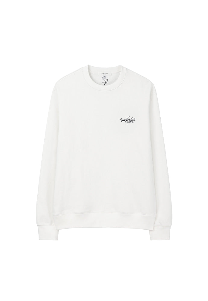 Tonywack - Paint Splatter Embroidery Sweatshirt (Cream (Grey+Black)) product image 1 | TRAB K-Fashion Australia