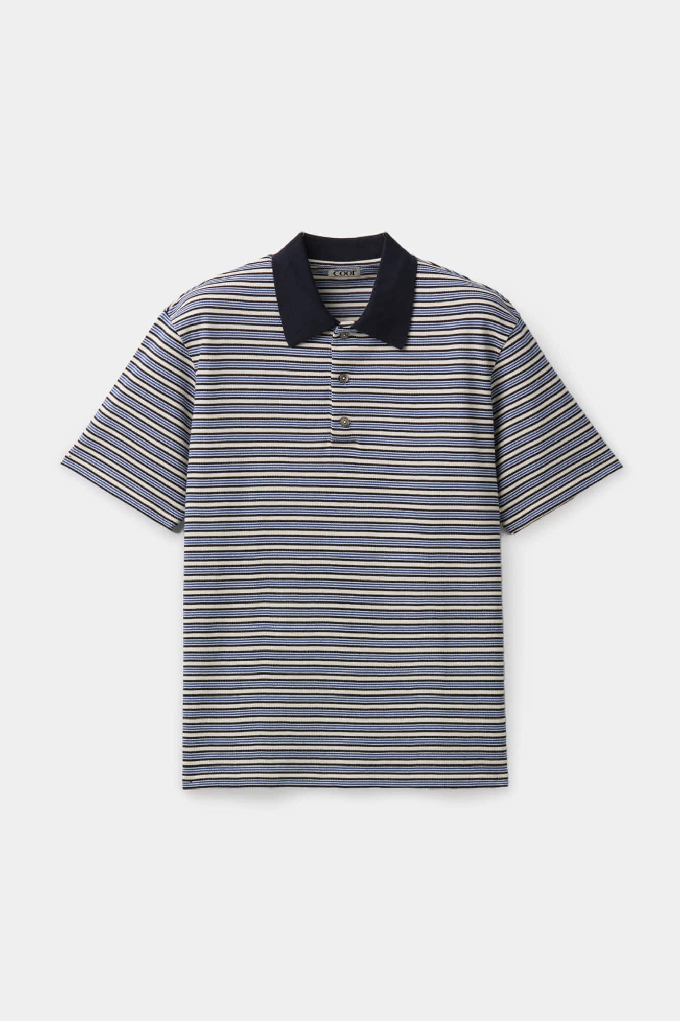 Coor - Multi-Pin Stripe Polo Shirt (Blue) product image 1 | TRAB K-Fashion Australia