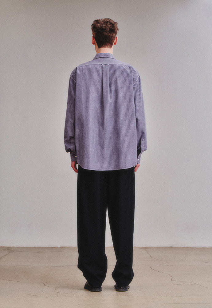 Art if acts - Pigment Dyed Stripe Shirt (Violet Grey) product image 5 | TRAB K-Fashion Australia
