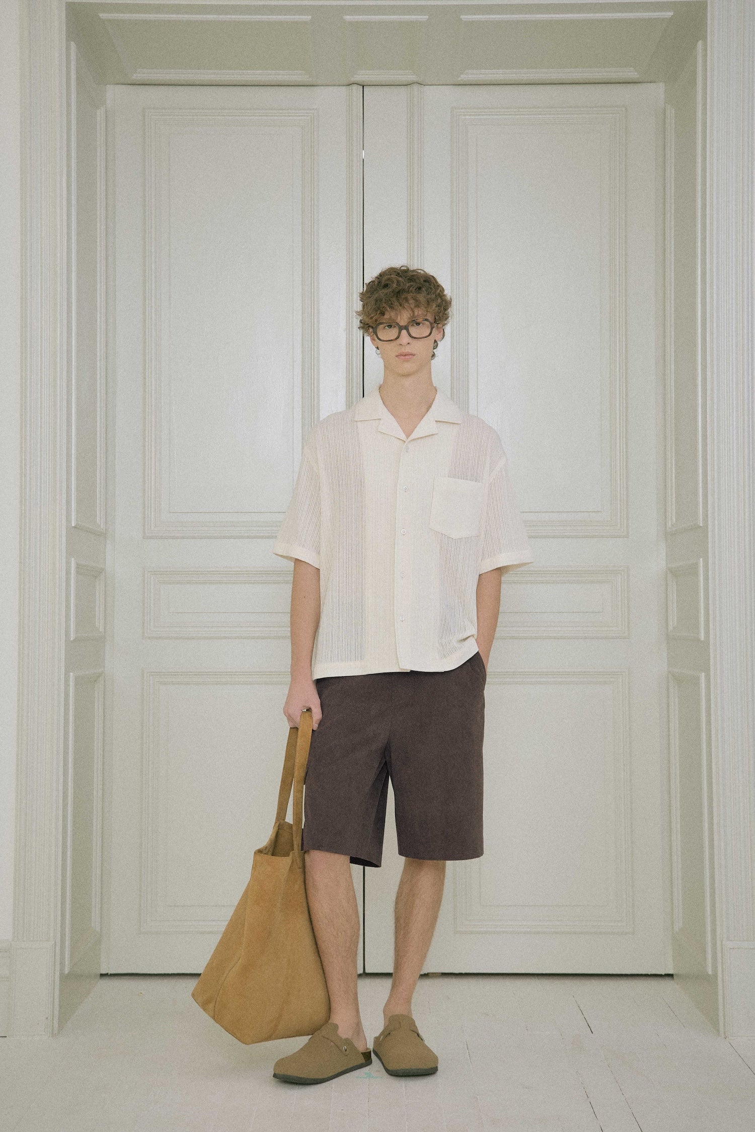 STU - Back Raglan Embo Stripe Shirt (Ivory) product image 4 | TRAB K-Fashion Australia