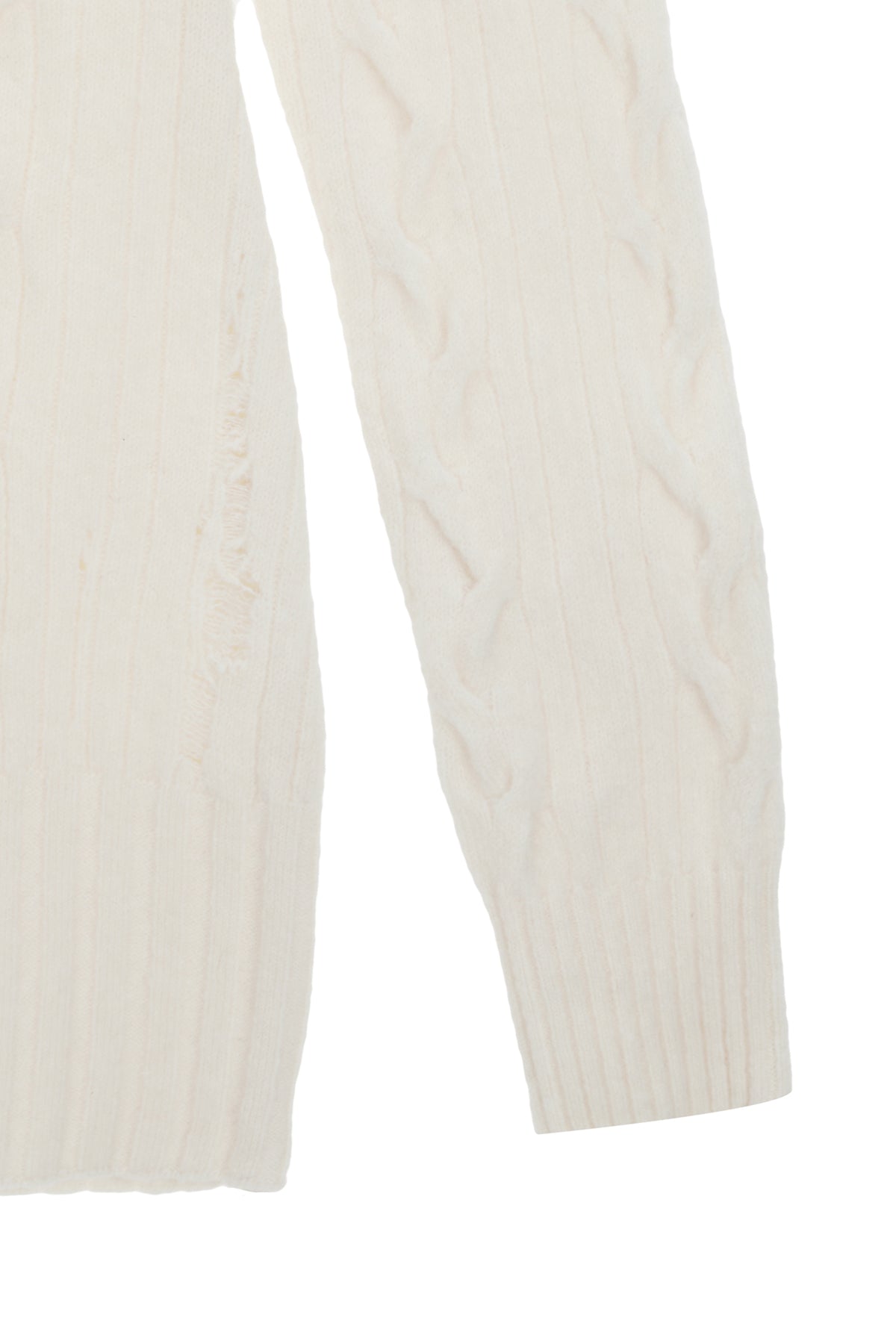 Matin Kim - Damage Point Cable Knit Dress (Ivory) product image 4 | TRAB K-Fashion Australia