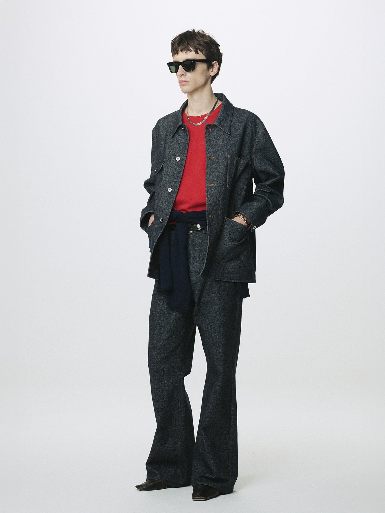 Tonywack - Wool Denim Loose Flared Jeans (Dark Indigo) product image 9 | TRAB K-Fashion Australia
