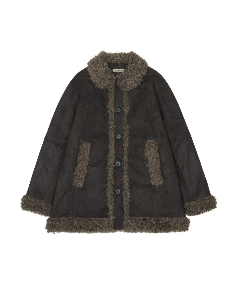 Coyseio - Hairy Suede Mustang Jacket (Charcoal) product image 11 | TRAB K-Fashion Australia