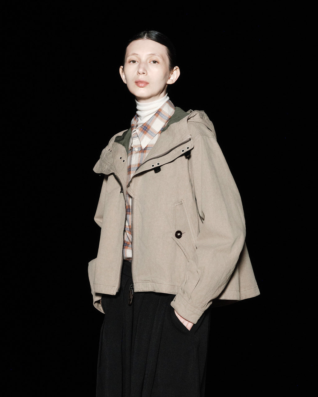 Eastlogue - Deck Hoodied Flare Parka (Sand) product image 3 | TRAB K-Fashion Australia