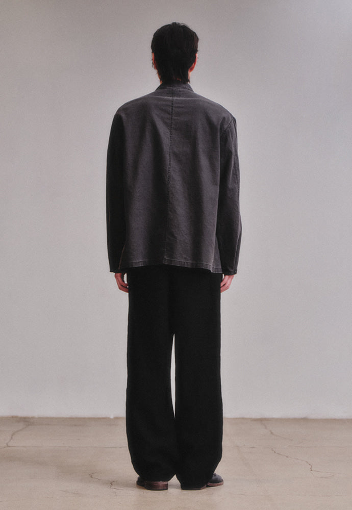 Art if acts - Linen Oriental Band Collar Jacket (Black) product image 5 | TRAB K-Fashion Australia