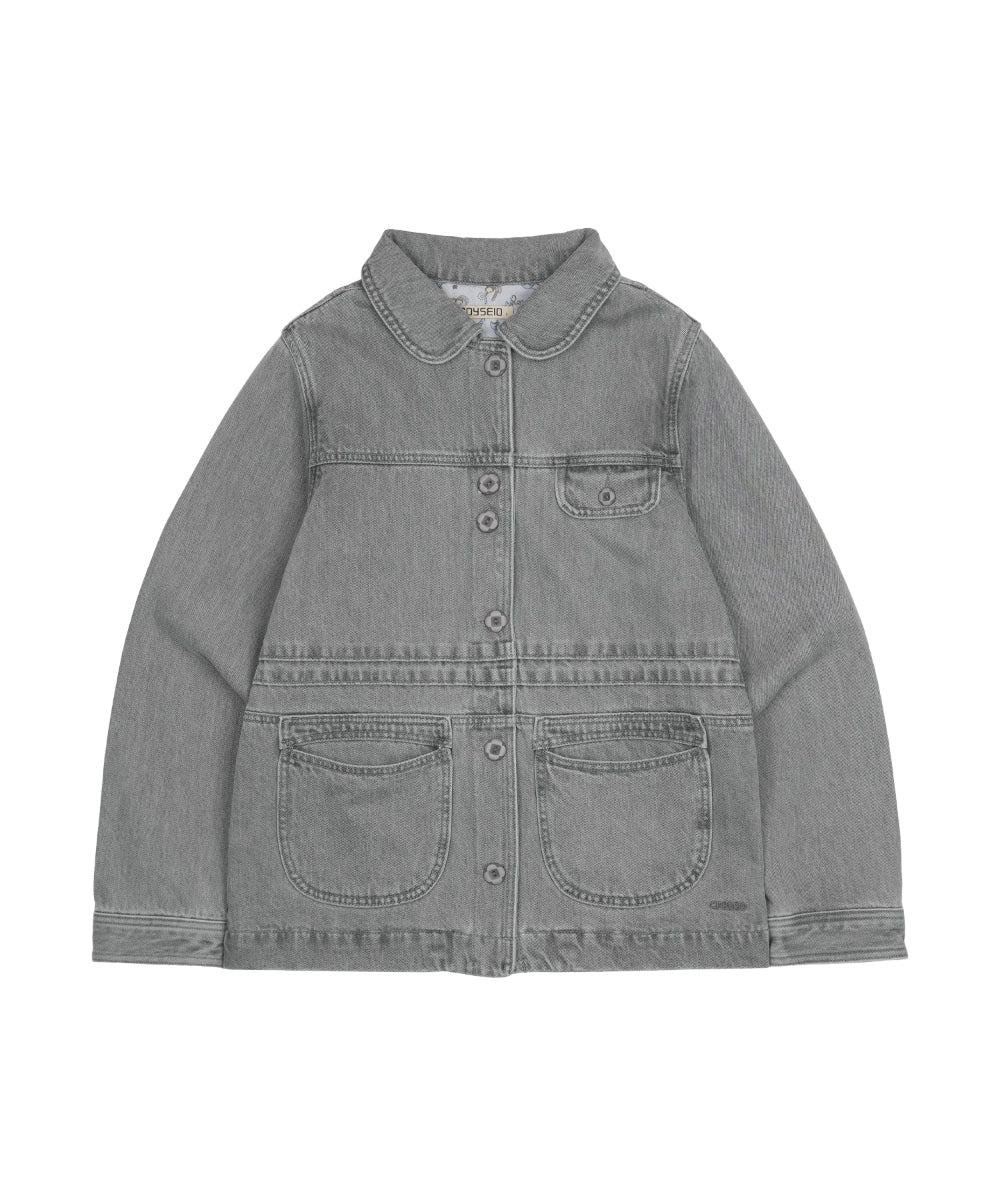 Coyseio - Aged Midi Denim Jacket (Grey) product image 15 | TRAB K-Fashion Australia