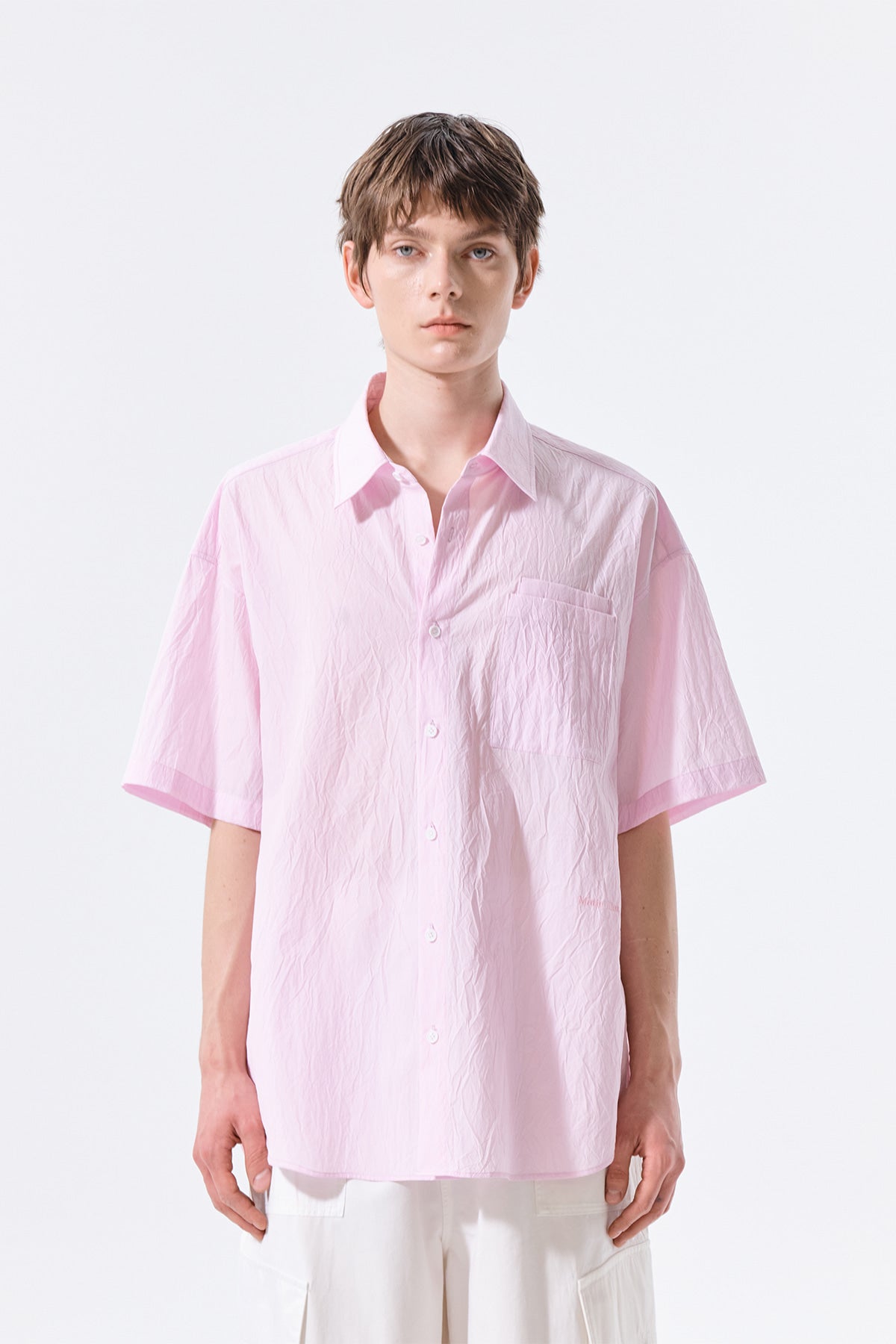 Matin Kim - Small Logo Over Fit Shirt (Pink) product image 6 | TRAB K-Fashion Australia