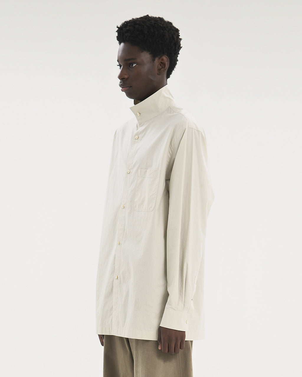 Brownyard - Stand Collar Shirt (Light Beige) product image 4 | TRAB K-Fashion Australia