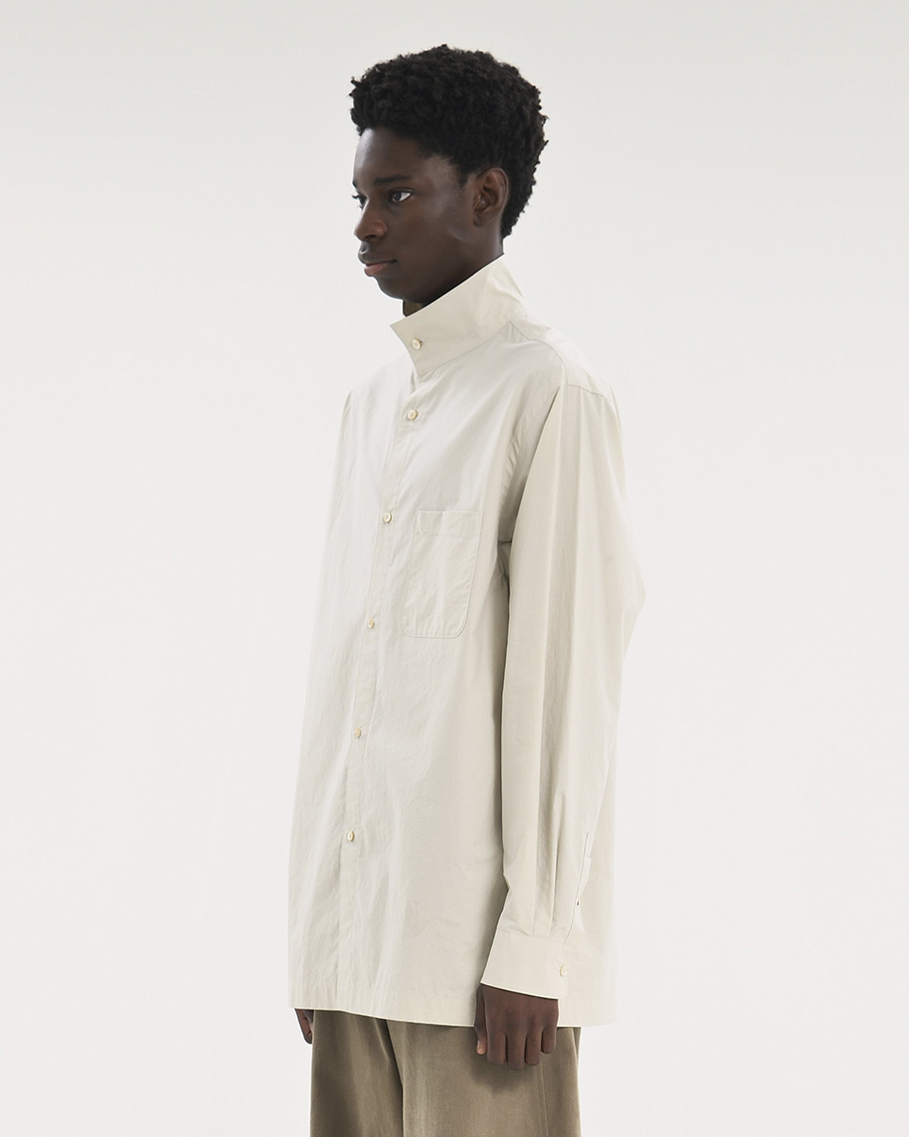 Brownyard - Stand Collar Shirt (Light Beige) product image 4 | TRAB K-Fashion Australia