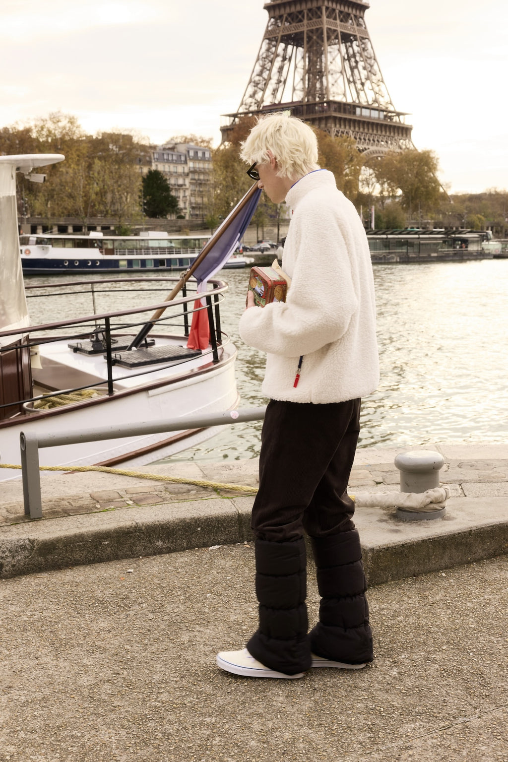 STU - Fleece Zip-Up Jacket In (Ivory) product image 12 | TRAB K-Fashion Australia