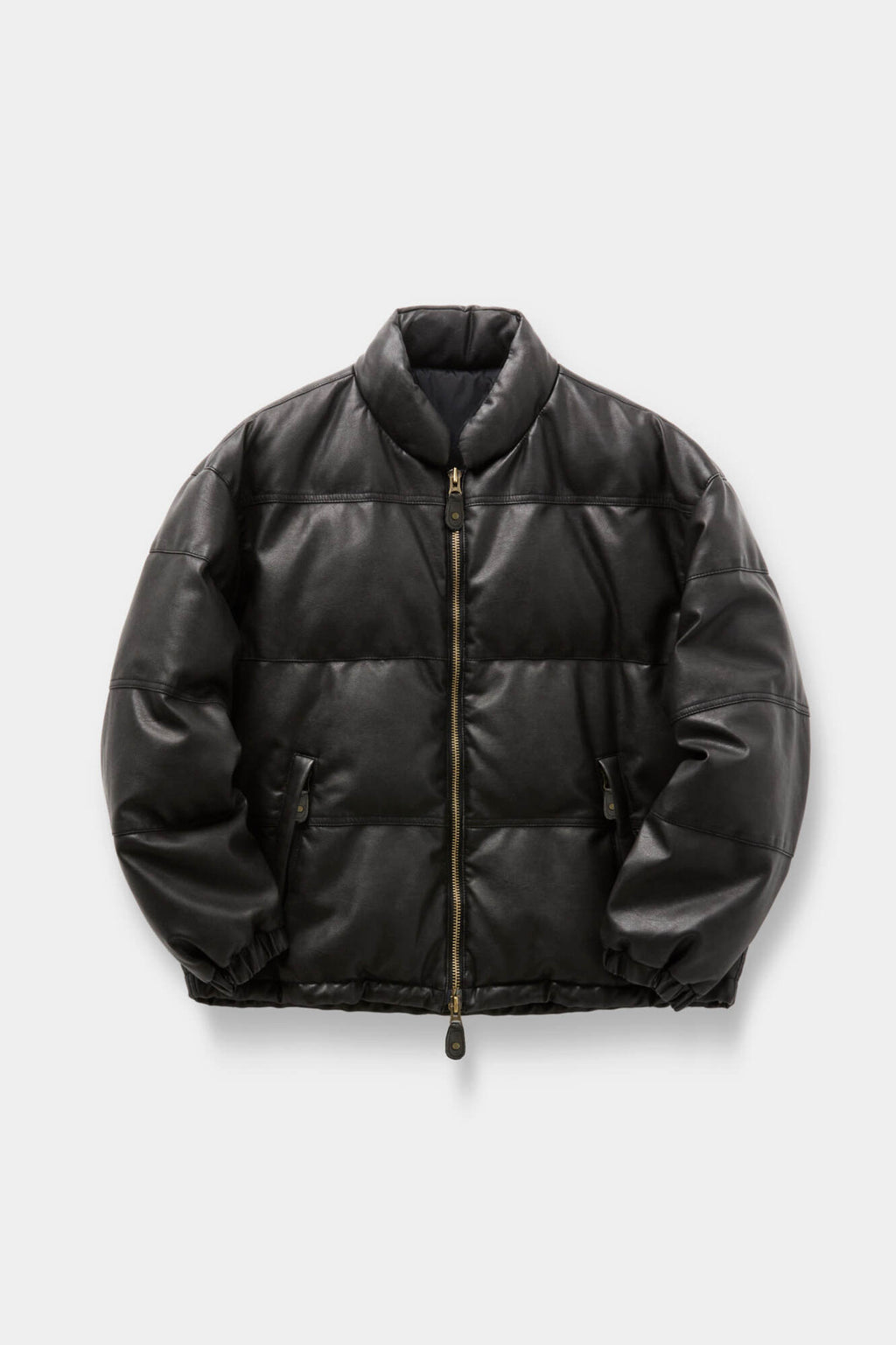 Coor - Fake Leather Wash Crop Down Puffer (Black) product image 1 | TRAB K-Fashion Australia