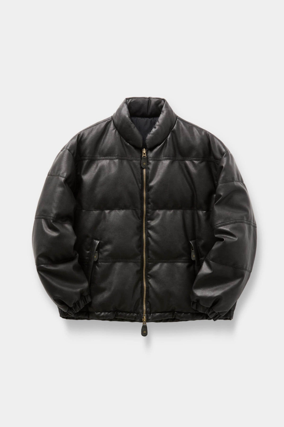 Coor - Fake Leather Wash Crop Down Puffer (Black) product image 1 | TRAB K-Fashion Australia