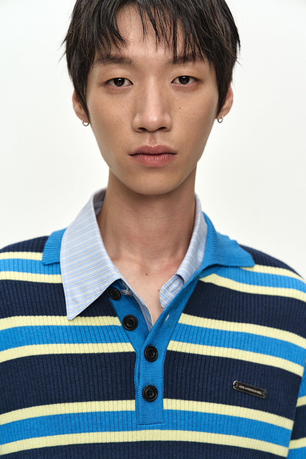 Andersson Bell - Brad Stripe Polo Sweater (Blue/Navy) product image 6 | TRAB K-Fashion Australia