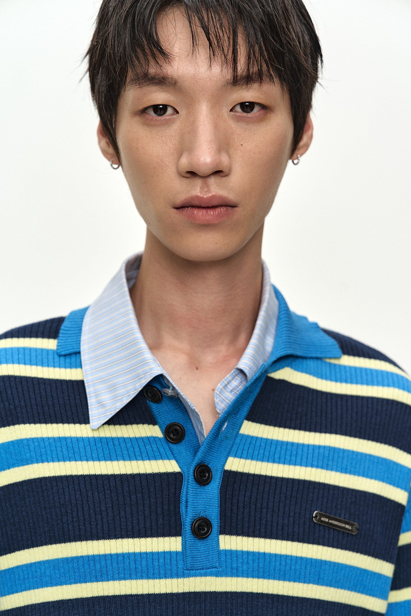 Andersson Bell - Brad Stripe Polo Sweater (Blue/Navy) product image 6 | TRAB K-Fashion Australia