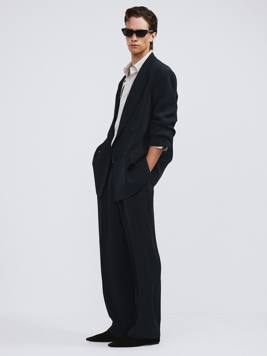 Recto - Fluid Double Suit Jacket (Dark Navy) product image 3 | TRAB K-Fashion Australia