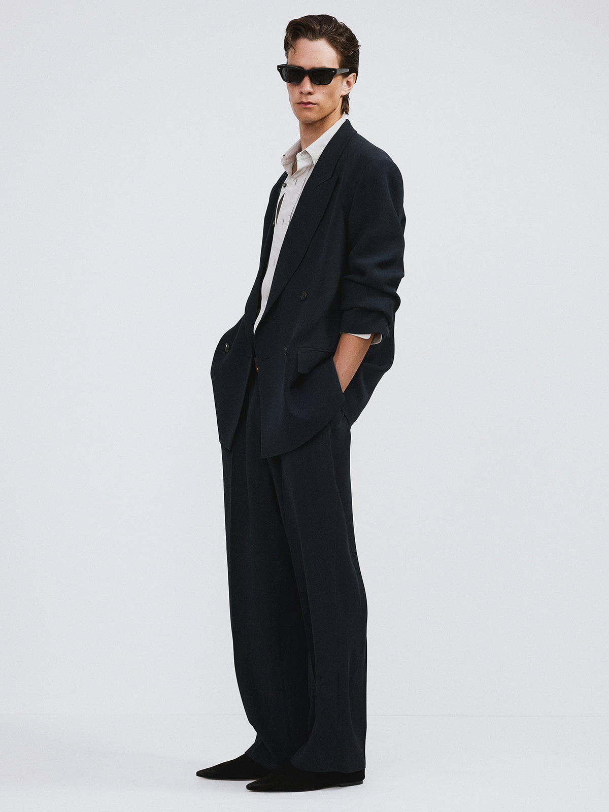 Recto - Fluid Double Suit Jacket (Dark Navy) product image 3 | TRAB K-Fashion Australia