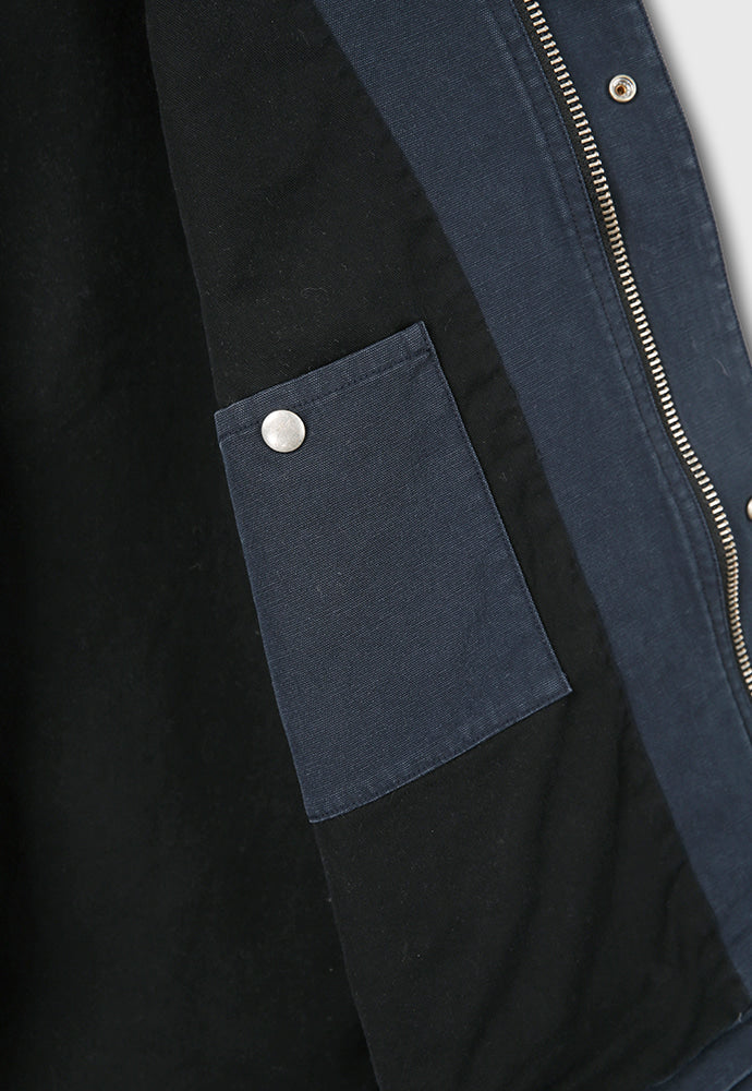 Tonywack - Leather Collar Garment-Washed Chore Jacket (Navy) product image 14 | TRAB K-Fashion Australia