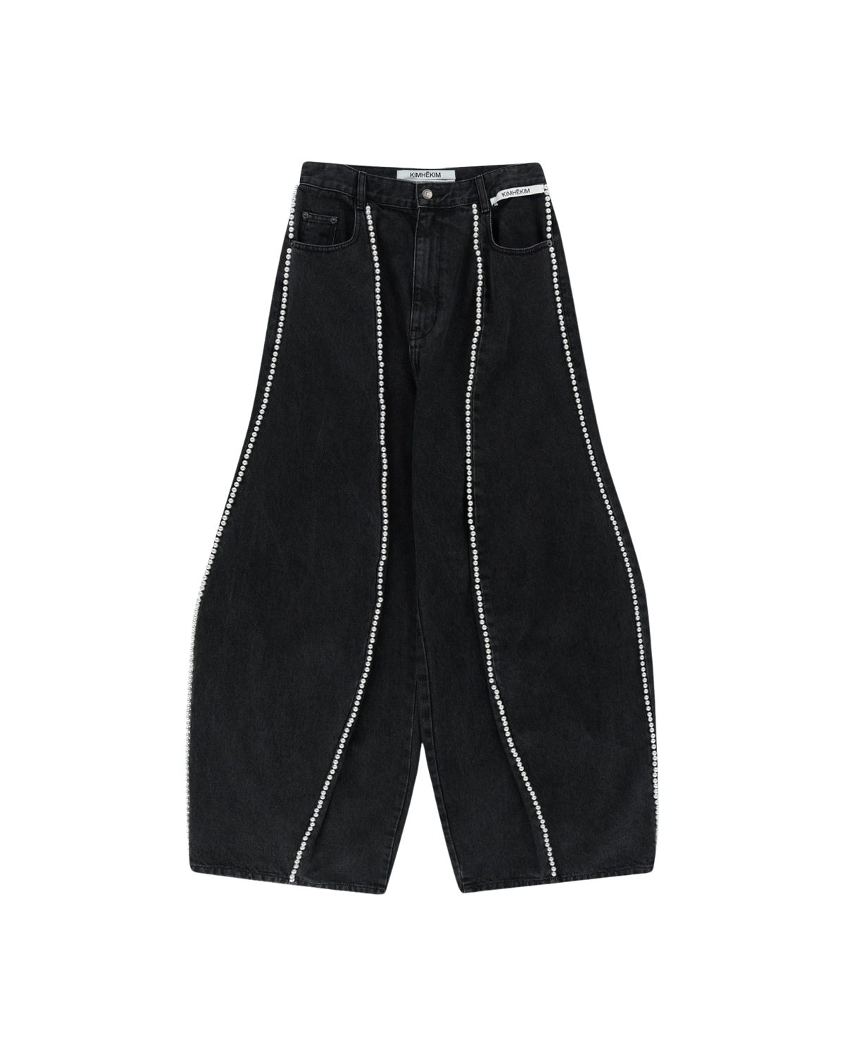 Kimhe Kim - Pearl Embellished Balloon Jeans (Black) product image 5 | TRAB K-Fashion Australia