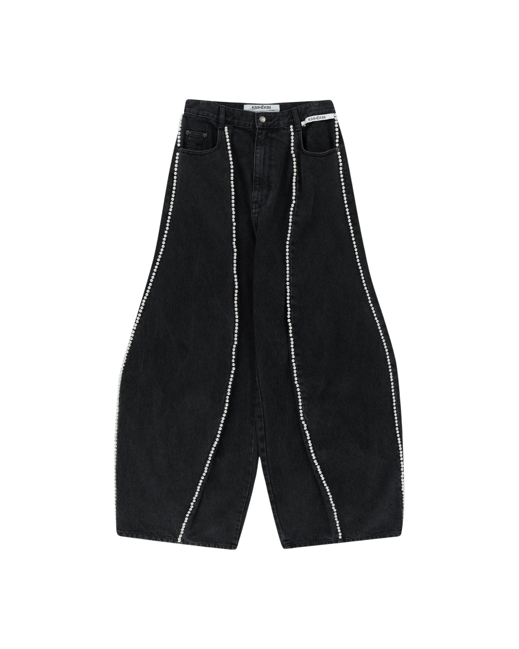 Kimhe Kim - Pearl Embellished Balloon Jeans (Black) product image 6 | TRAB K-Fashion Australia