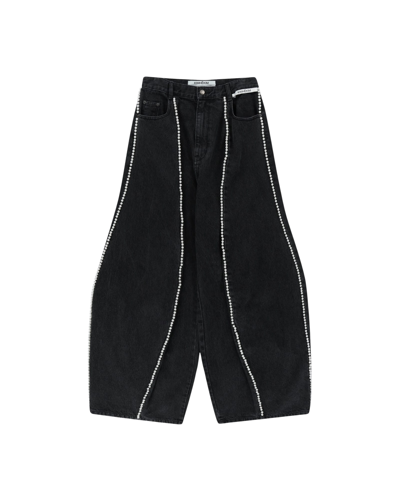 Kimhe Kim - Pearl Embellished Balloon Jeans (Black) product image 6 | TRAB K-Fashion Australia