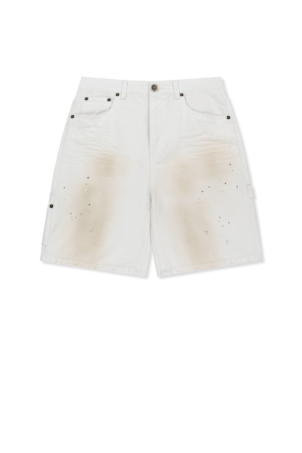 Matin Kim - Carpenter Bermuda Denim Pants (White) product image 1 | TRAB K-Fashion Australia