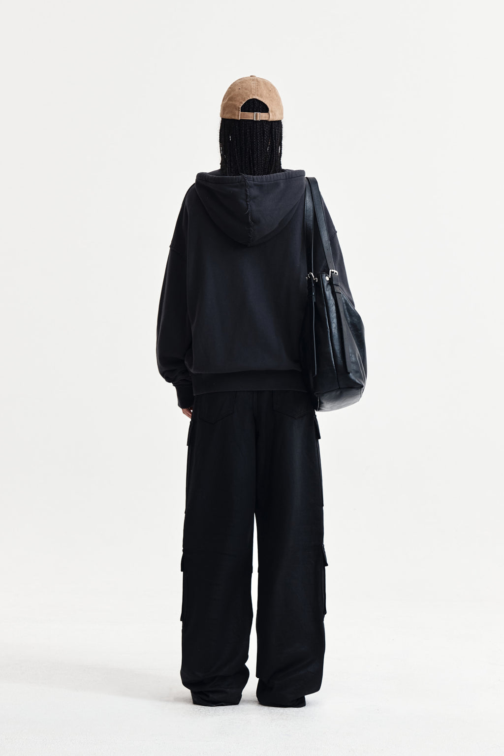 Matin Kim - Raw Cut Applique Hoody Zip Up (Charcoal) product image 7 | TRAB K-Fashion Australia