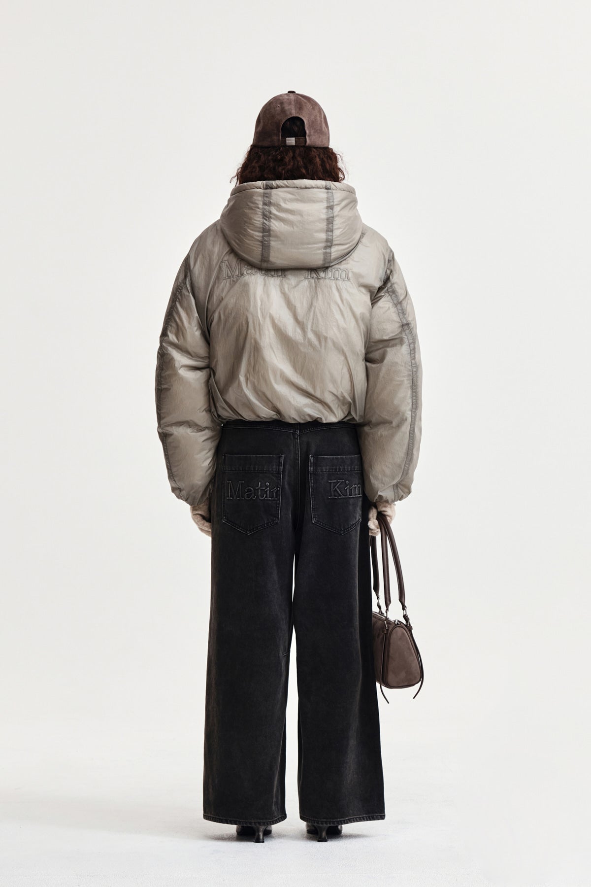 Matin Kim - Back Logo Hoody Short Down Jumper (Beige) product image 7 | TRAB K-Fashion Australia