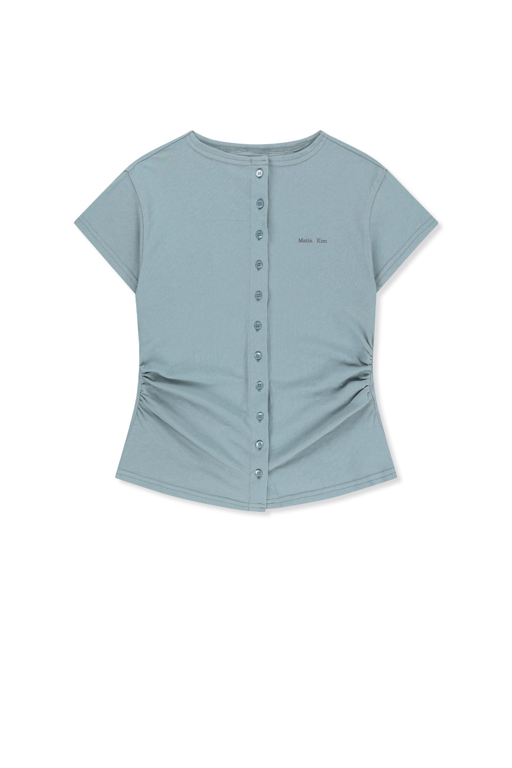 Matin Kim - Side Shirring Button Top (Light Blue) product image 1 | TRAB K-Fashion Australia