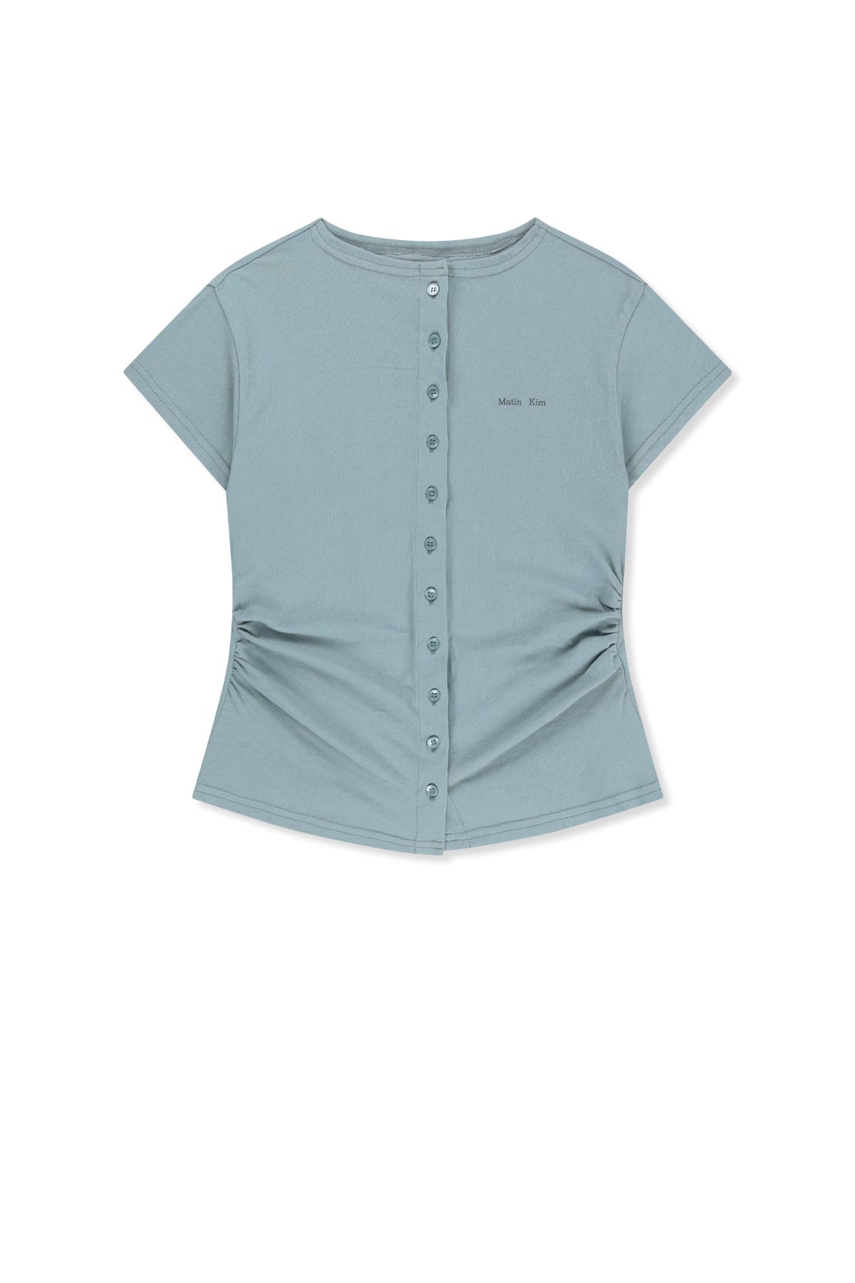 Matin Kim - Side Shirring Button Top (Light Blue) product image 1 | TRAB K-Fashion Australia