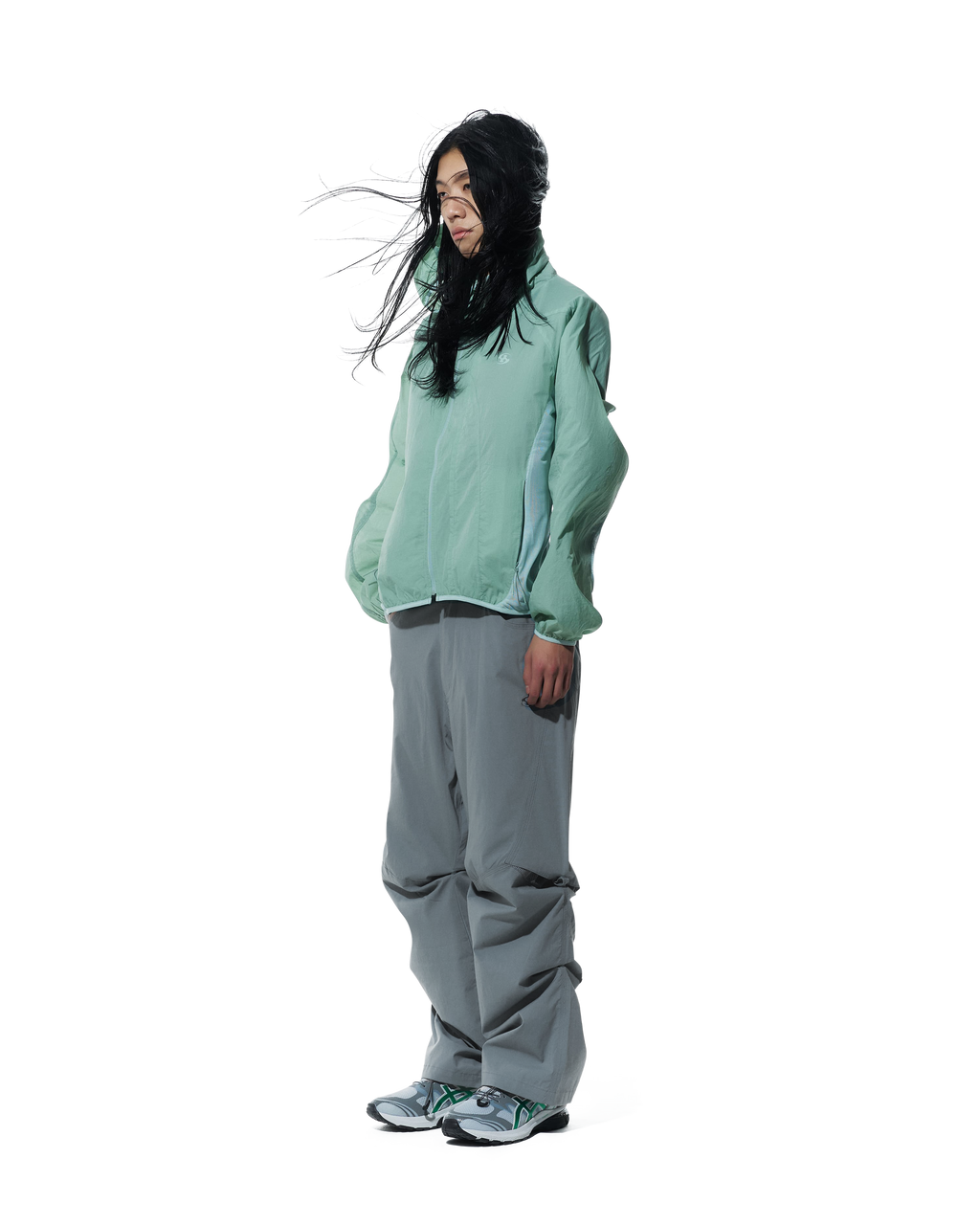 San San Gear - Snap Stretch Pants (Green Grey) product image 2 | TRAB K-Fashion Australia