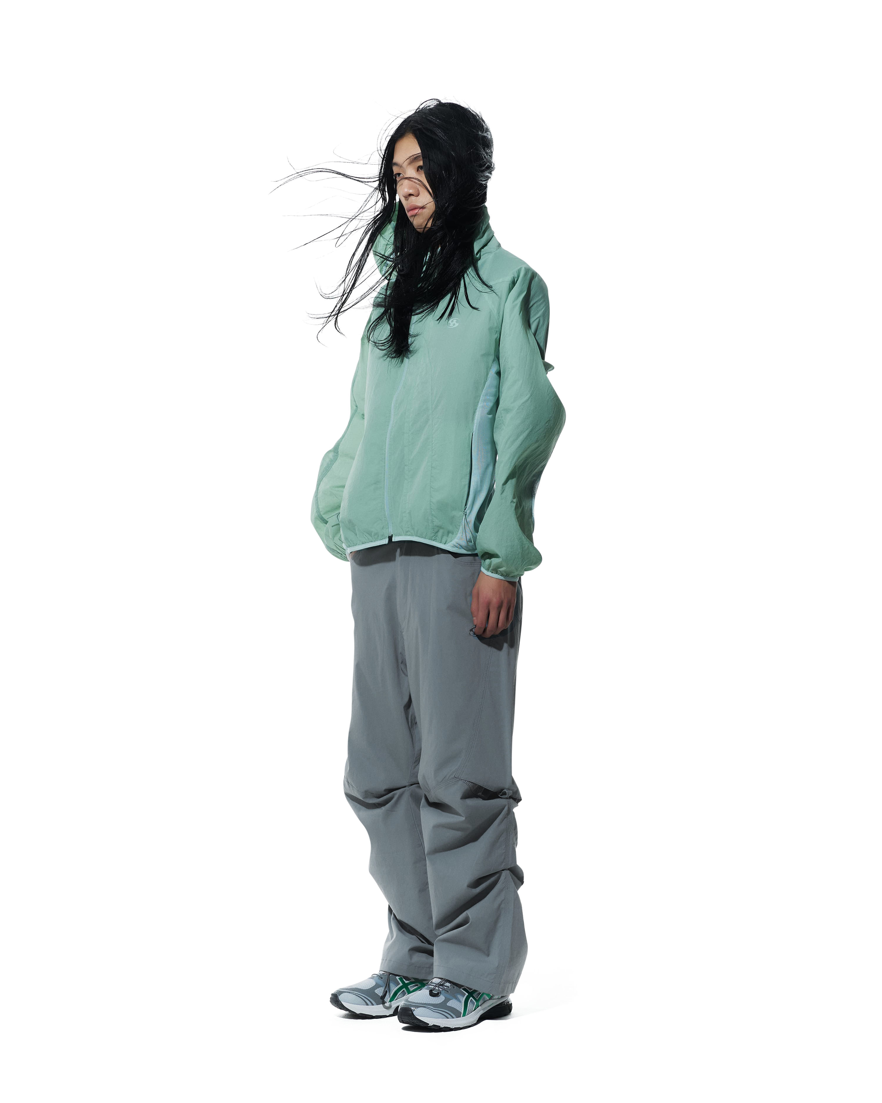 San San Gear - Snap Stretch Pants (Green Grey) product image 2 | TRAB K-Fashion Australia