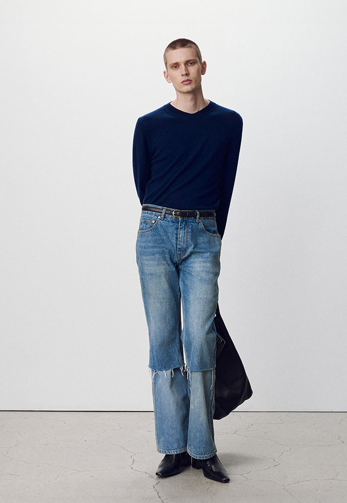 Tonywack - Pure Cashmere V-Neck Sweater (Navy) product image 2 | TRAB K-Fashion Australia