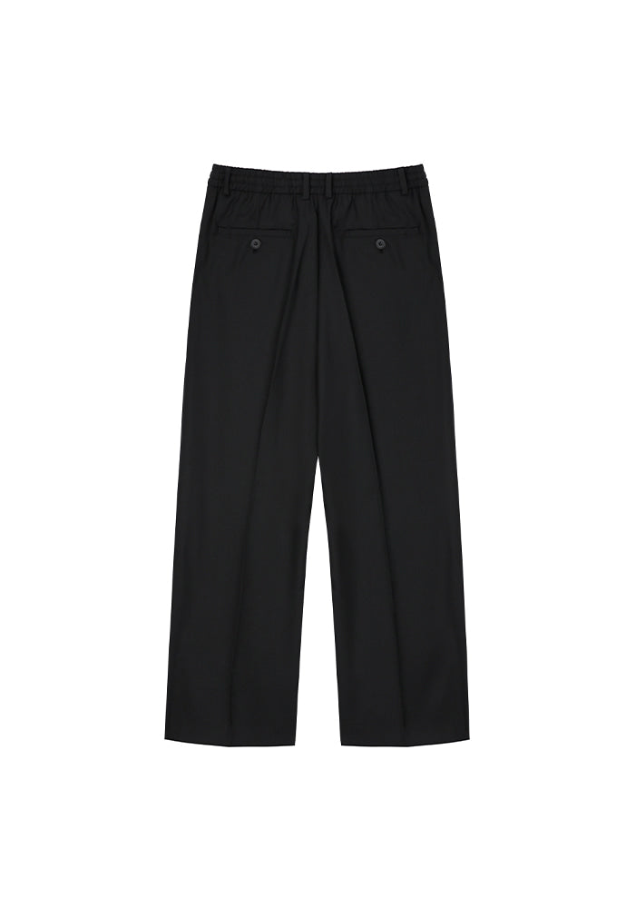 Tonywack - High-Density Wool Drawstring Wide Trousers (Black) product image 6 | TRAB K-Fashion Australia