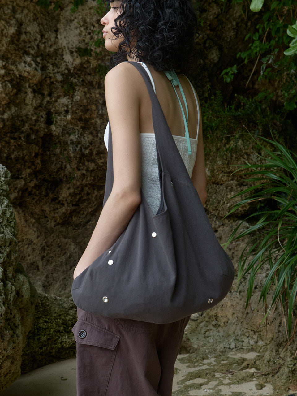 Kijun - Stud Hobo Bag (Charcoal) product image 2 | TRAB K-Fashion Australia
