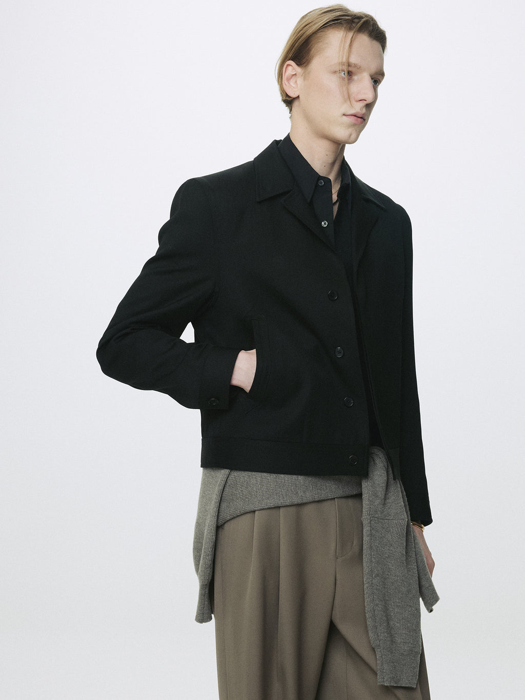 Tonywack - Wool Cropped Tailored Blouson (Black) product image 5 | TRAB K-Fashion Australia