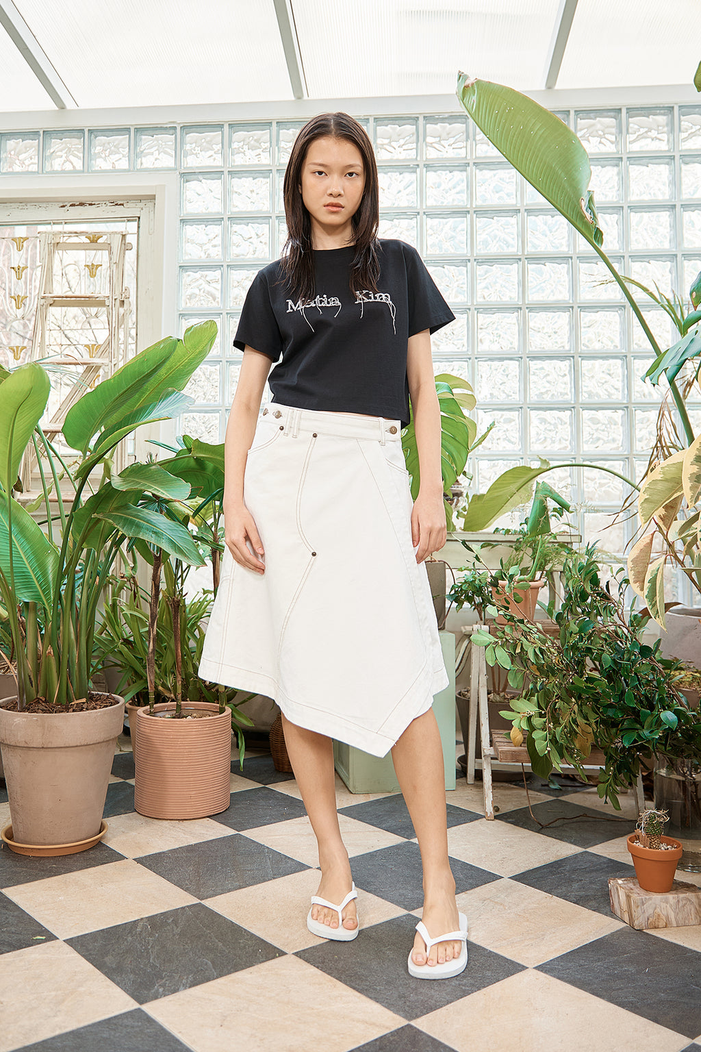 Matin Kim - Logo Thread Point Crop Top (Black) product image 9 | TRAB K-Fashion Australia