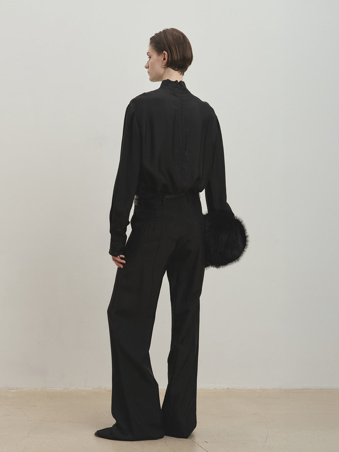 Tonywack - Liquid Flared Tailored Trousers (Black) product image 2 | TRAB K-Fashion Australia