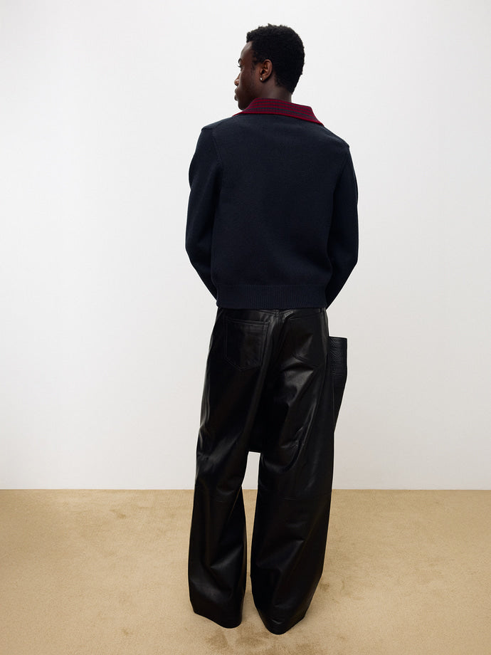 Tonywack - Contrast Collar Full-Zip Blouson (Navy) product image 5 | TRAB K-Fashion Australia