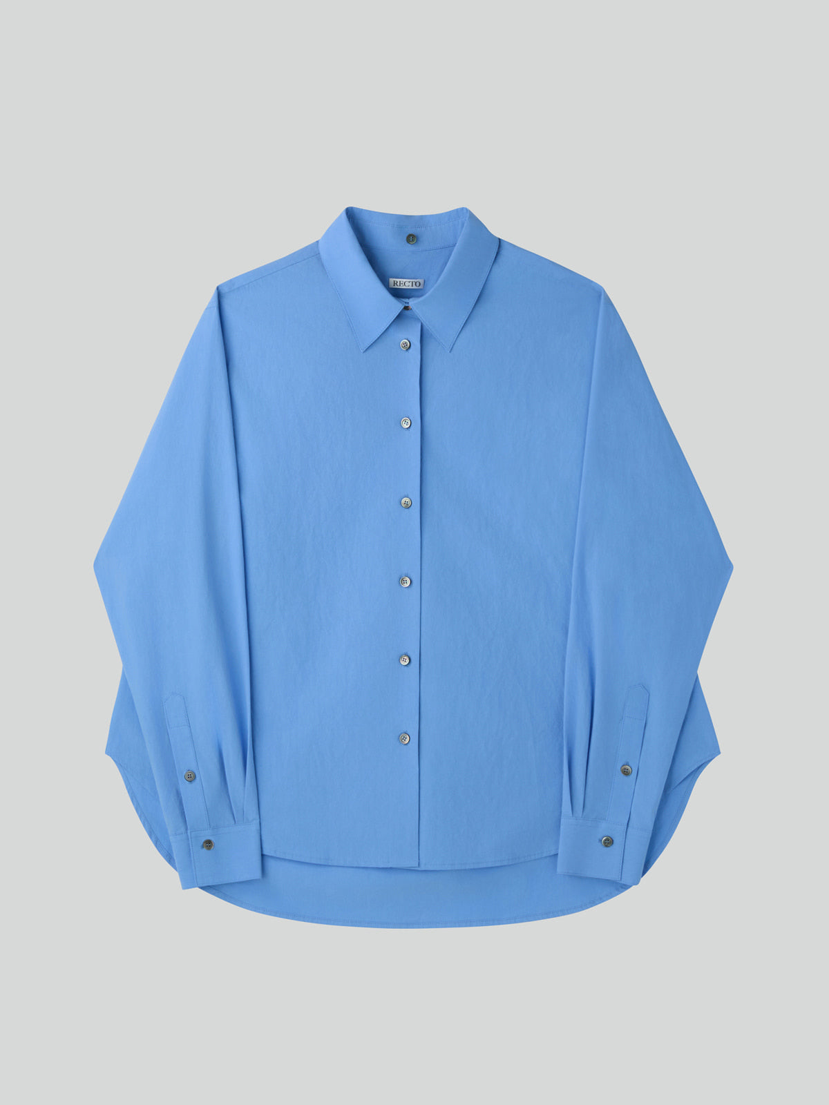 Recto - Detachable Scarf Cotton Shirt (Baby Blue) product image 4 | TRAB K-Fashion Australia