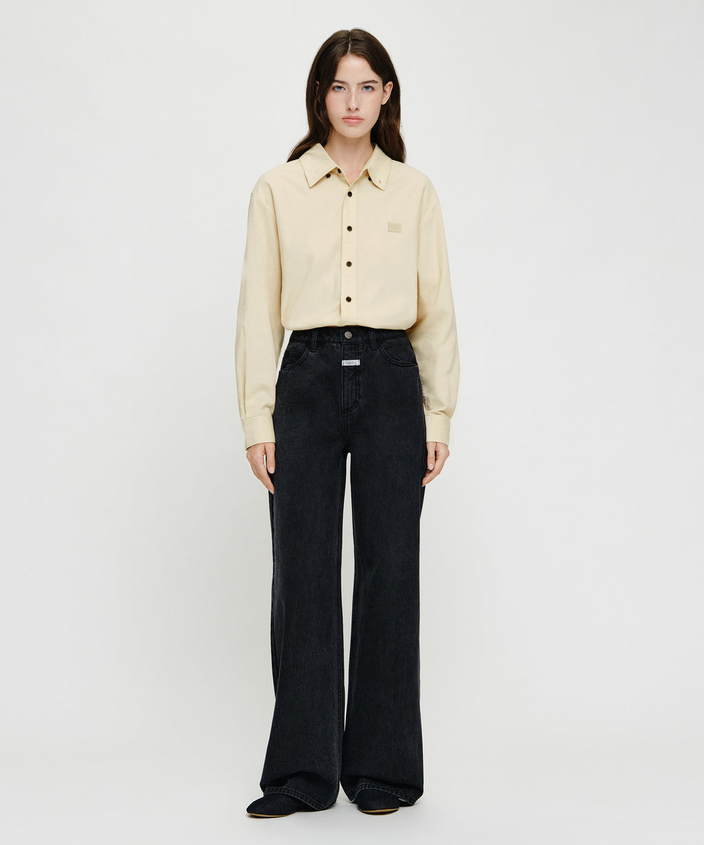Marithe & Francois Girbaud - [Pre-order – Ships 7 Oct] Semi-wide Denim Pants (Black) product image 3 | TRAB K-Fashion Australia
