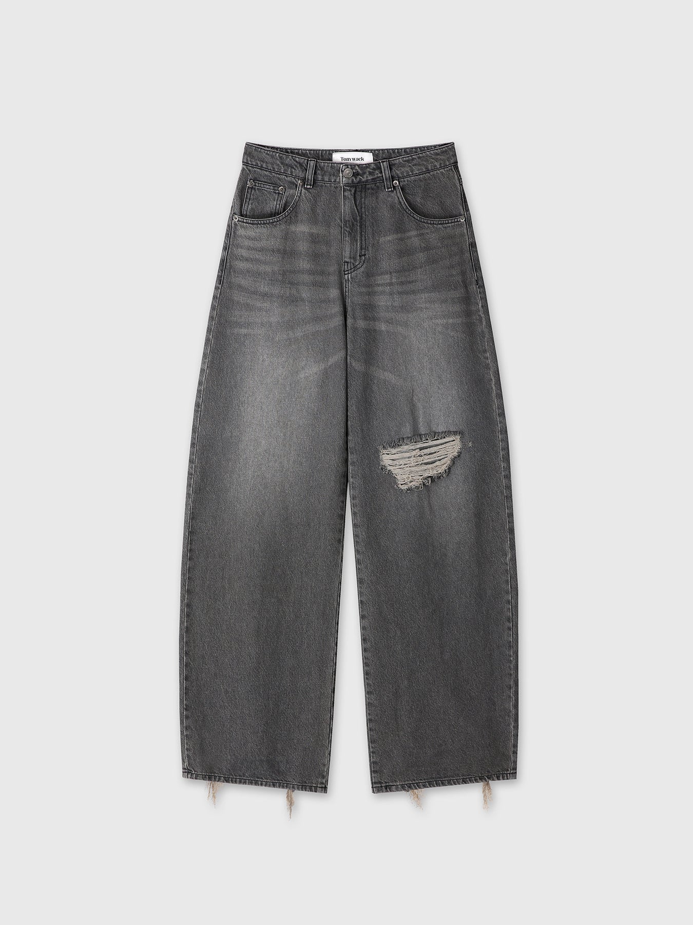 Tonywack - Distressed Wide-Leg Denim Jeans (Washed Black) product image 8 | TRAB K-Fashion Australia