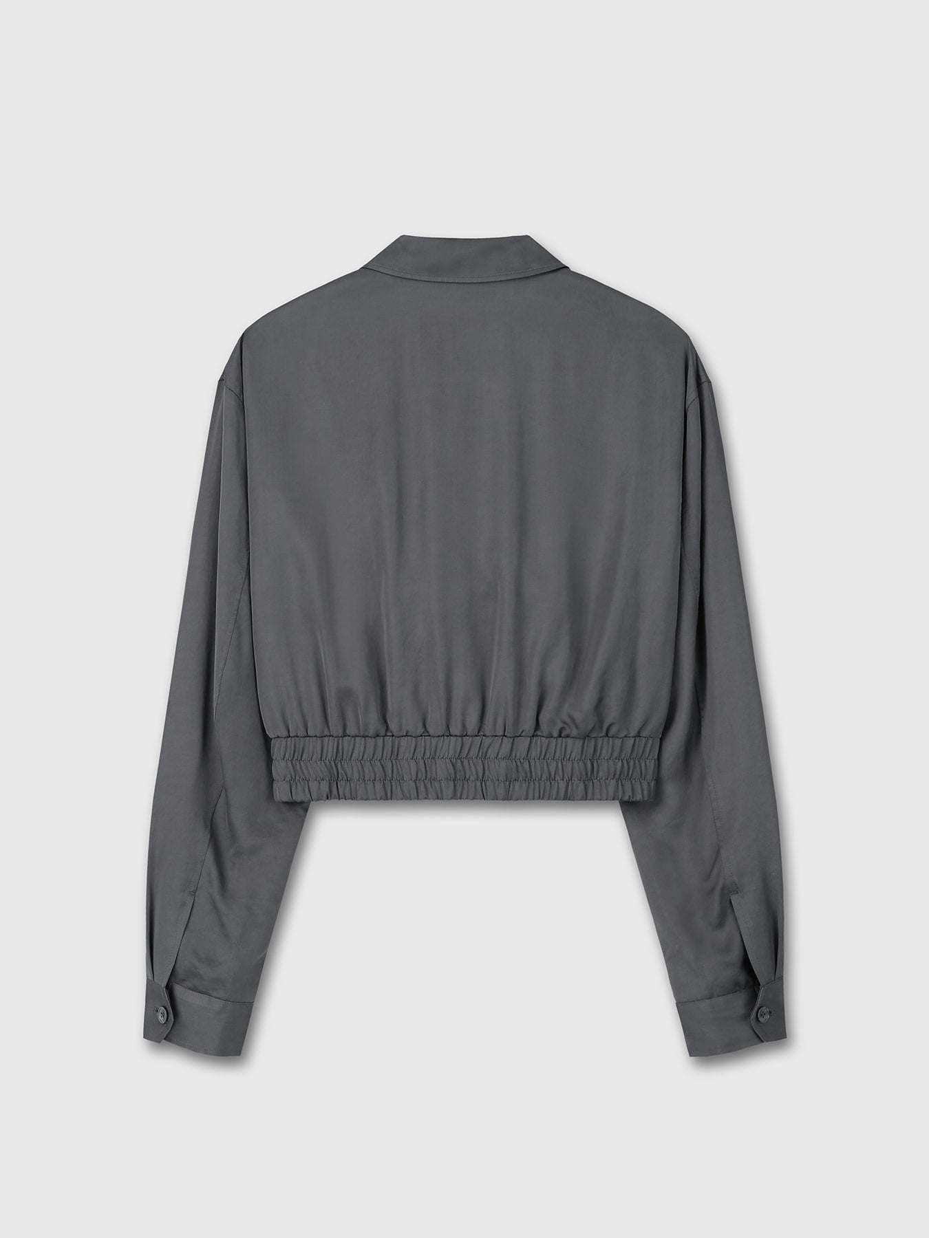 Tonywack - Satin Cropped Blouson Jacket (Carbon Grey) product image 9 | TRAB K-Fashion Australia