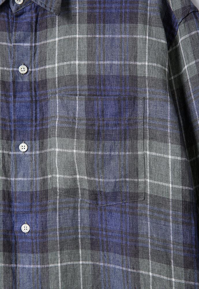 Art if acts - Linen French Check Shirt (Khaki/Blue) product image 11 | TRAB K-Fashion Australia