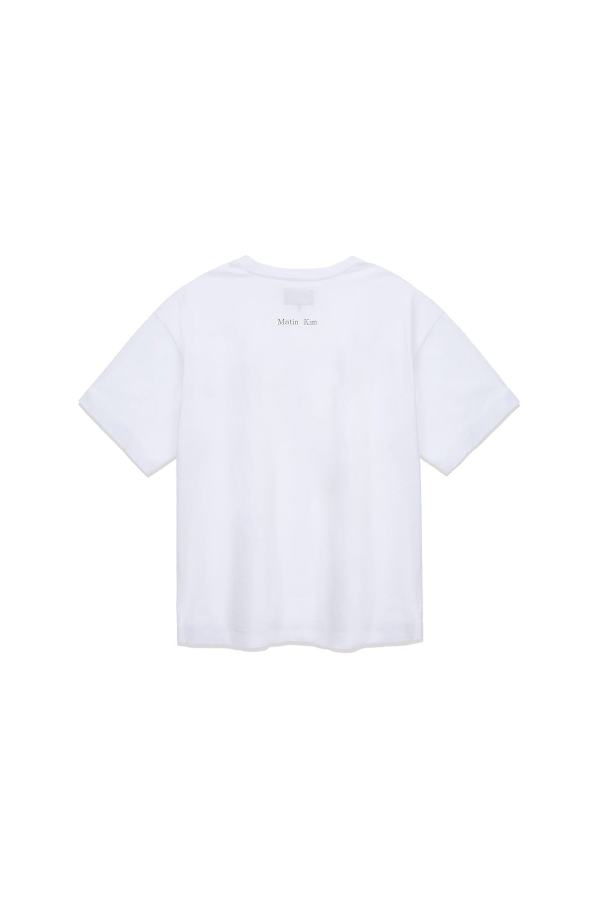 Matin Kim - Hangeul Small Logo Point Top (White) product image 5 | TRAB K-Fashion Australia