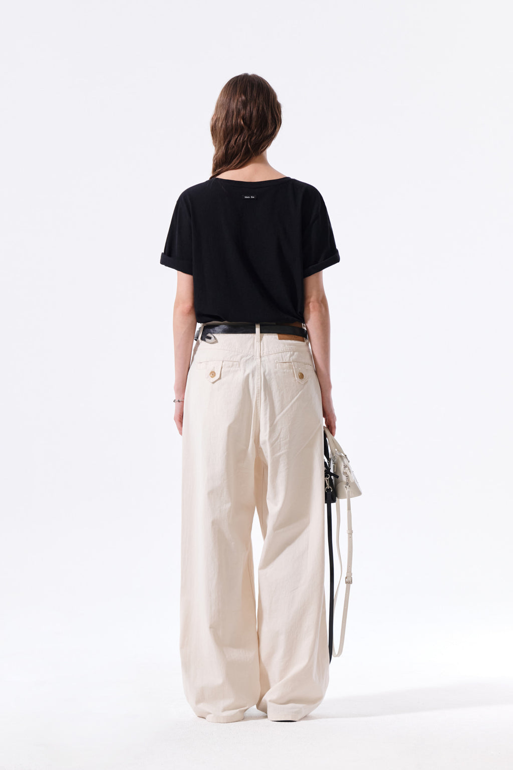 Matin Kim - Stud Point Color Denim Pants (Cream) product image 8 | TRAB K-Fashion Australia