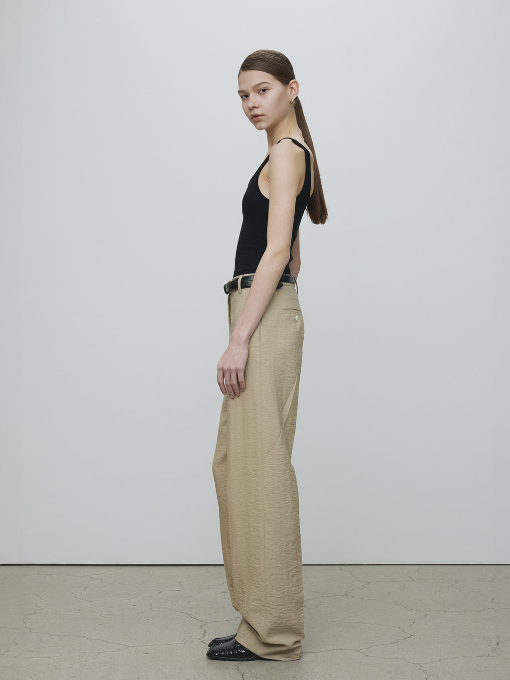 Tonywack - Linen Twill Straight Trousers (Sand) product image 2 | TRAB K-Fashion Australia