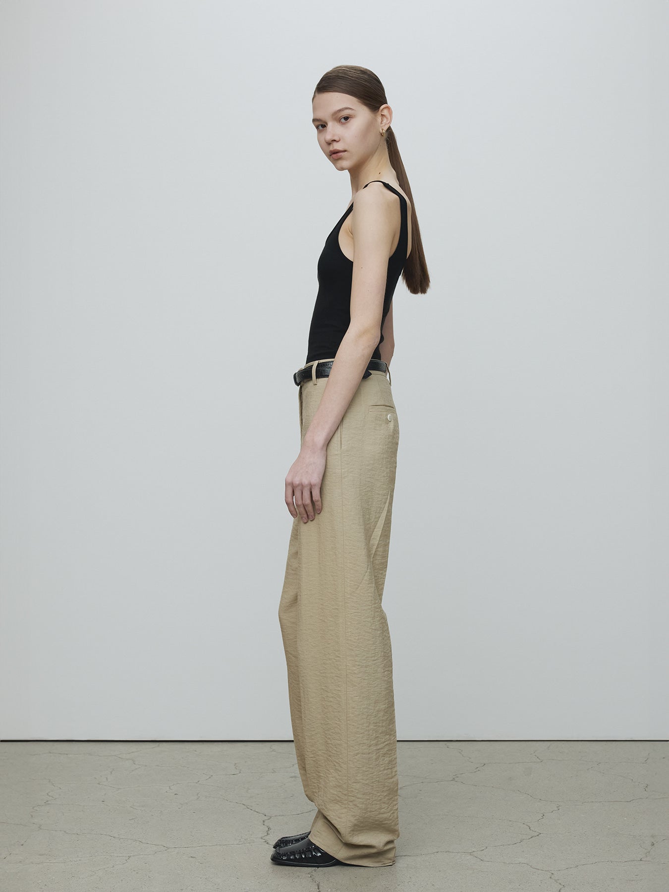 Tonywack - Linen Twill Straight Trousers (Sand) product image 2 | TRAB K-Fashion Australia
